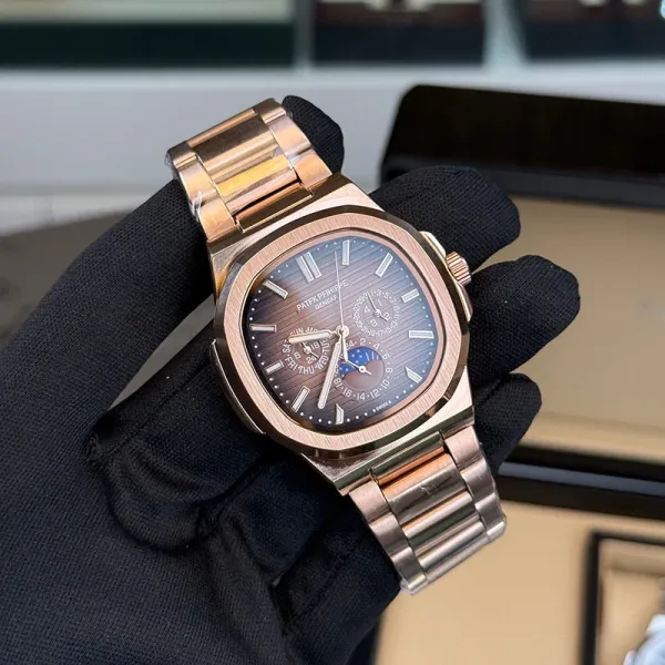Patek Philippe Nautilus 5712R-001 Rose Gold Brown Dial Perpetual Calendar Moonphase Watch Watches - 3