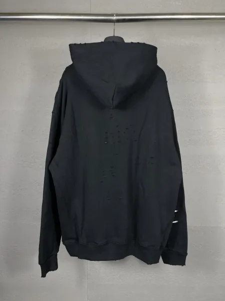 Design Lencia Distressed Logo Hoodie Beige Hoodie - 5