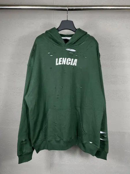 Design Lencia Distressed Logo Hoodie Beige Hoodie - 8
