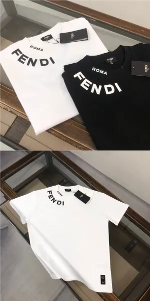 Fendi Roma Logo Print White T-Shirt - 7
