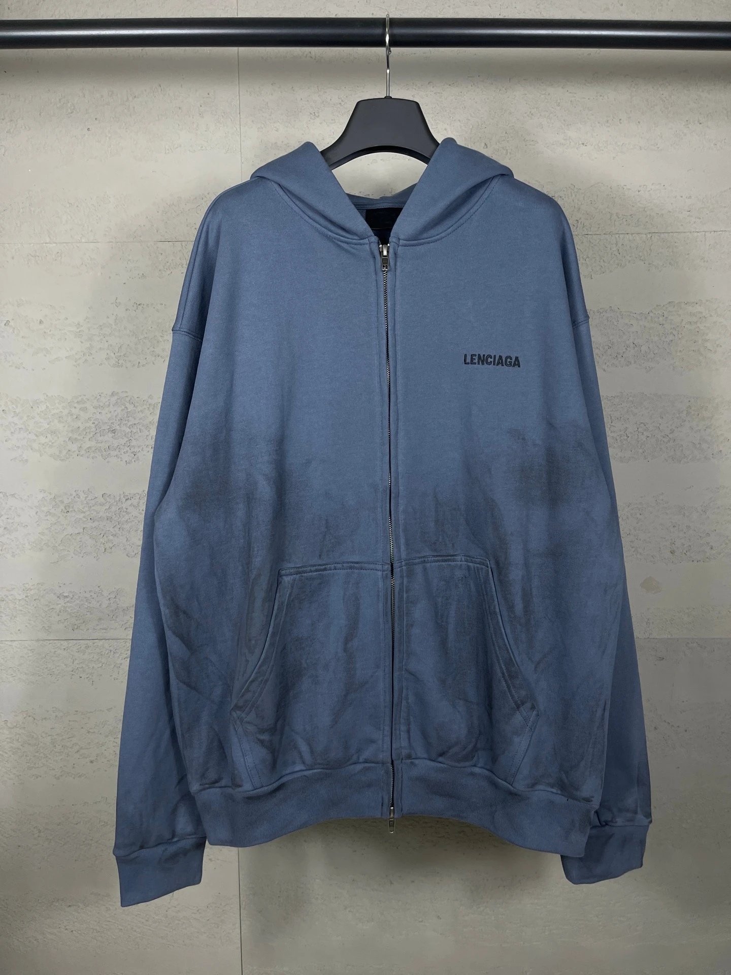 Balenciaga Dark Blue Faded Zip Up – QC photo 1