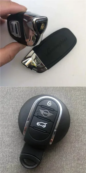 Design Bentley Remote Key Fob with Circuit Board, Black Leather + Chrome Finish Accessories - 3