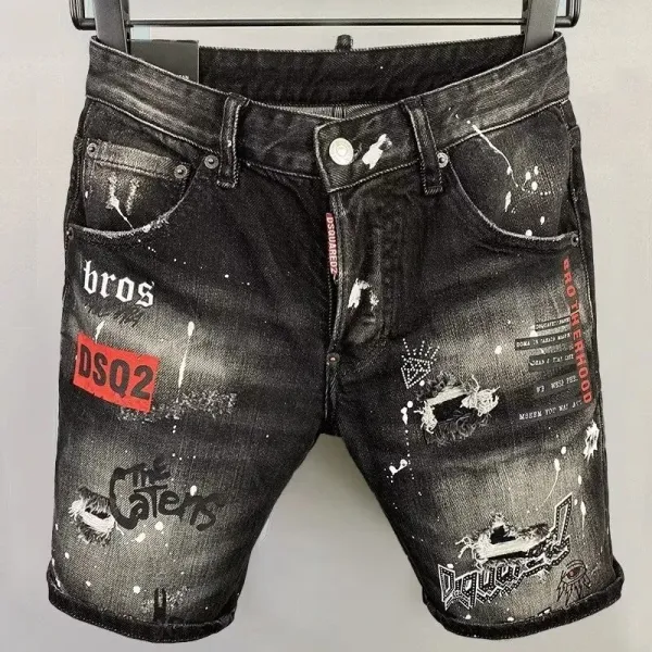 Design Distressed Cuffed Denim Shorts Light Wash - 13