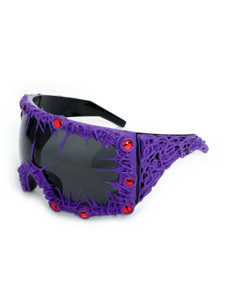 Design Custom Sculptural Sunglasses Purple With Red Eye Accents Eyewear - 1