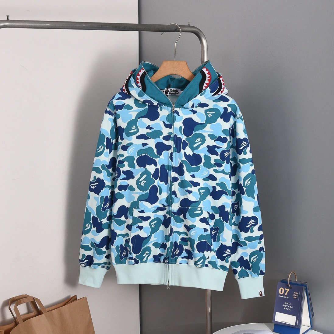 A Bathing Ape ABC Camo Shark Hoodie Multicolor - 9