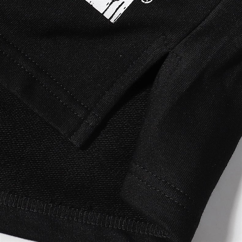 Design Graphic Print Shorts Black - 6