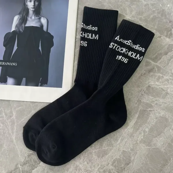 Design Holm Studios '96 Ribbed Crew Socks White Socks - 8