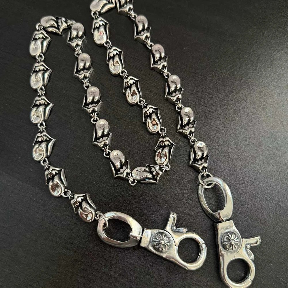 Chrome Hearts Rolling Stones Tongue Chain Necklace Silver Jewelry - 5