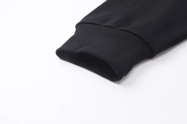 Balenciaga Logo Hoodie Black with White Stripe Sleeves - 9