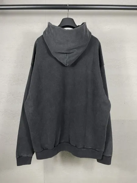 Balenciaga Logo Hoodie Black with White Stripe Sleeves - 27