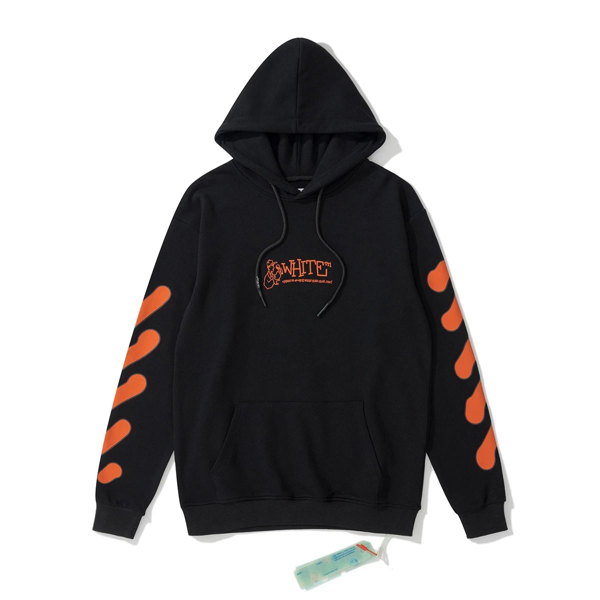 Off-White Diagonal Print Zip-Up Hoodie Black - 35