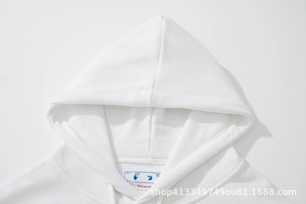 Off-White Diagonal Print Zip-Up Hoodie Black - 88