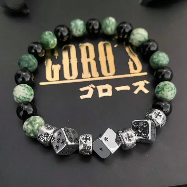 Chrome Hearts Dice and Maltese Cross Bead Bracelet Black Jewelry - 10
