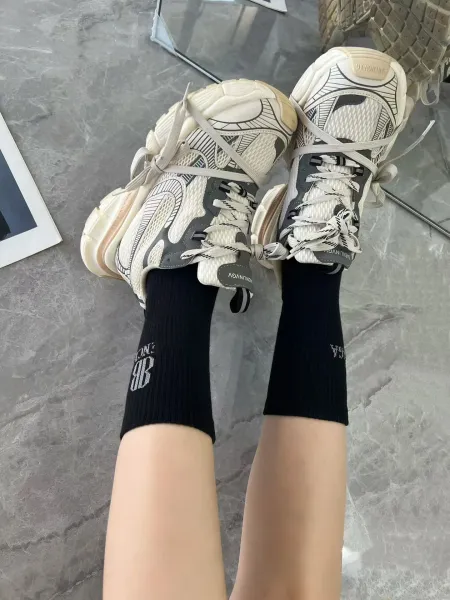 Balenciaga BB Logo Crew Socks White - 3