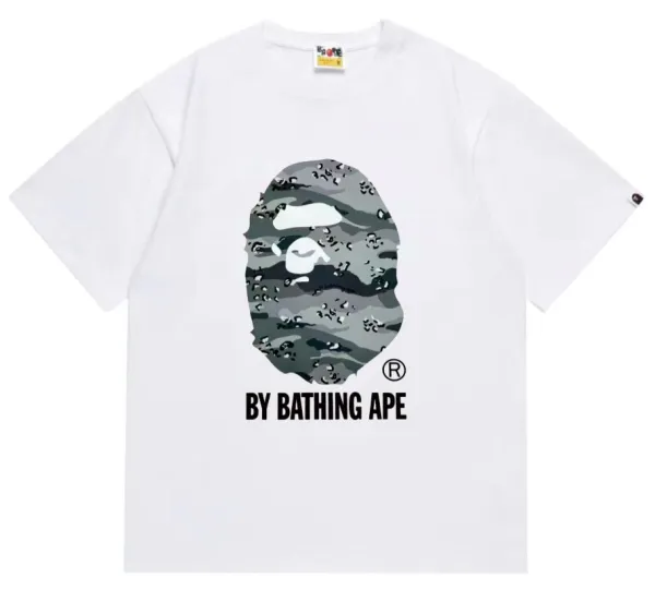 A Bathing Ape Camo Ape Head White T-Shirt - 1