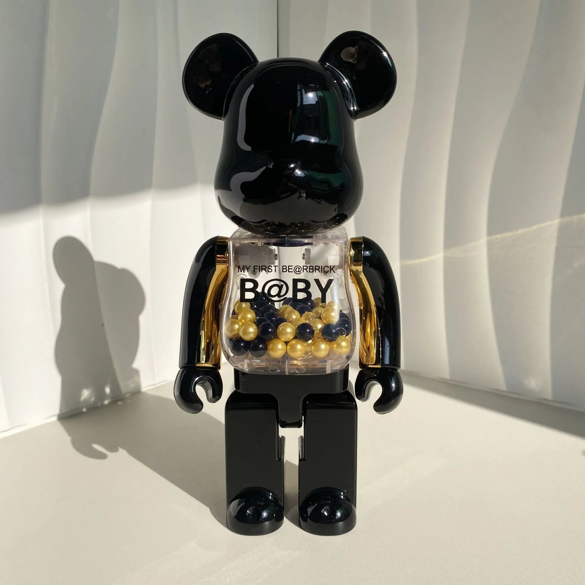 Medicom Toy BE@RBRICK My First BE@RBRICK B@BY Black Gold Transparent Collectible Figure Accessories - 11