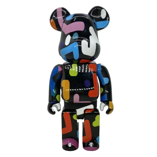 Medicom Toy Bearbrick 1000% Abstract Art Black Multicolor Collectible Figure Accessories - 1