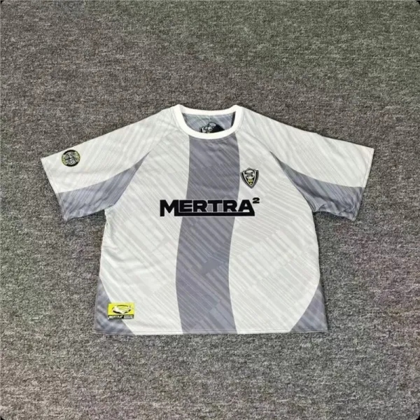 Design Mertra² Jersey White Gray Striped Football Shirt Jersey - 1