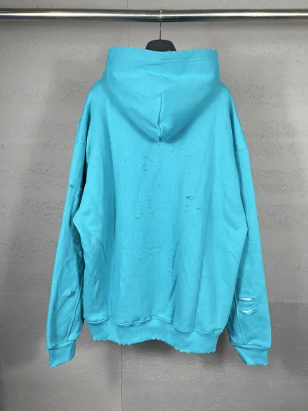 Design Lencia Distressed Logo Hoodie Beige Hoodie - 11