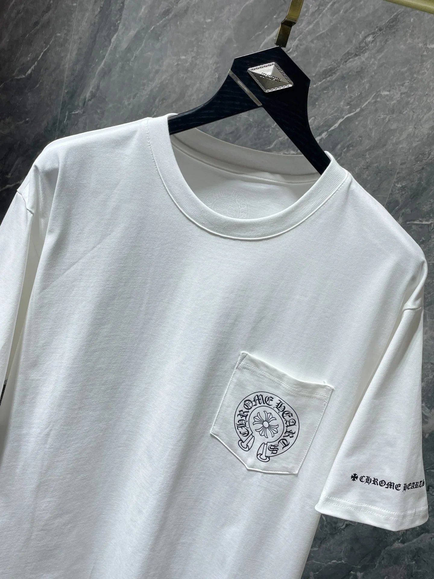 Chrome Hearts Logo Circle Print White T-Shirt - 14