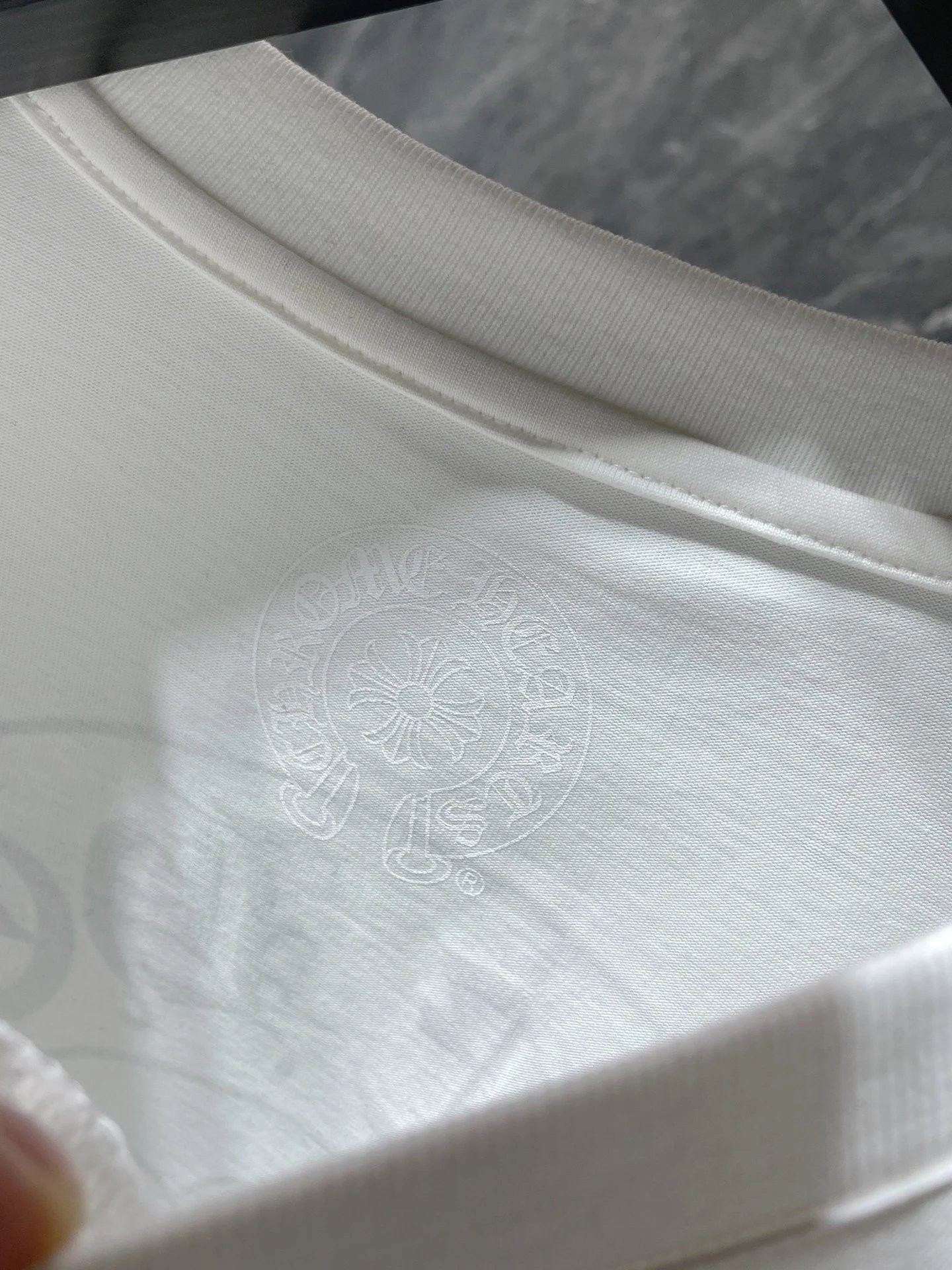 Chrome Hearts Logo Circle Print White T-Shirt - 15