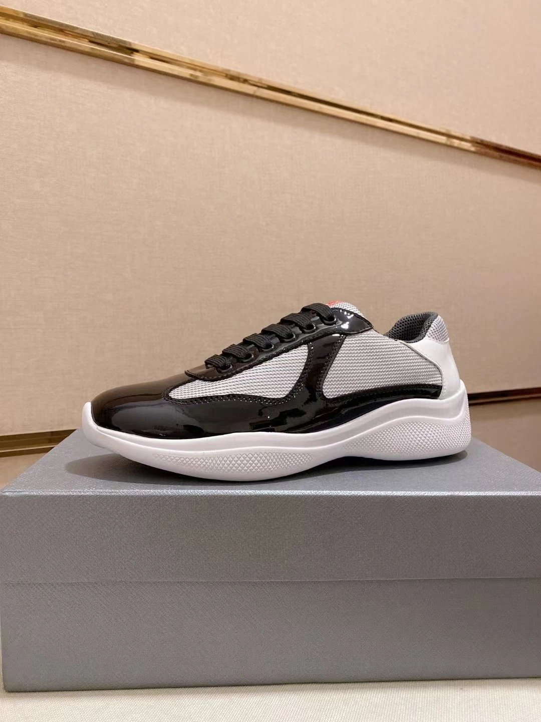 Prada Linea Rossa Runner White Gray Sneakers - 31