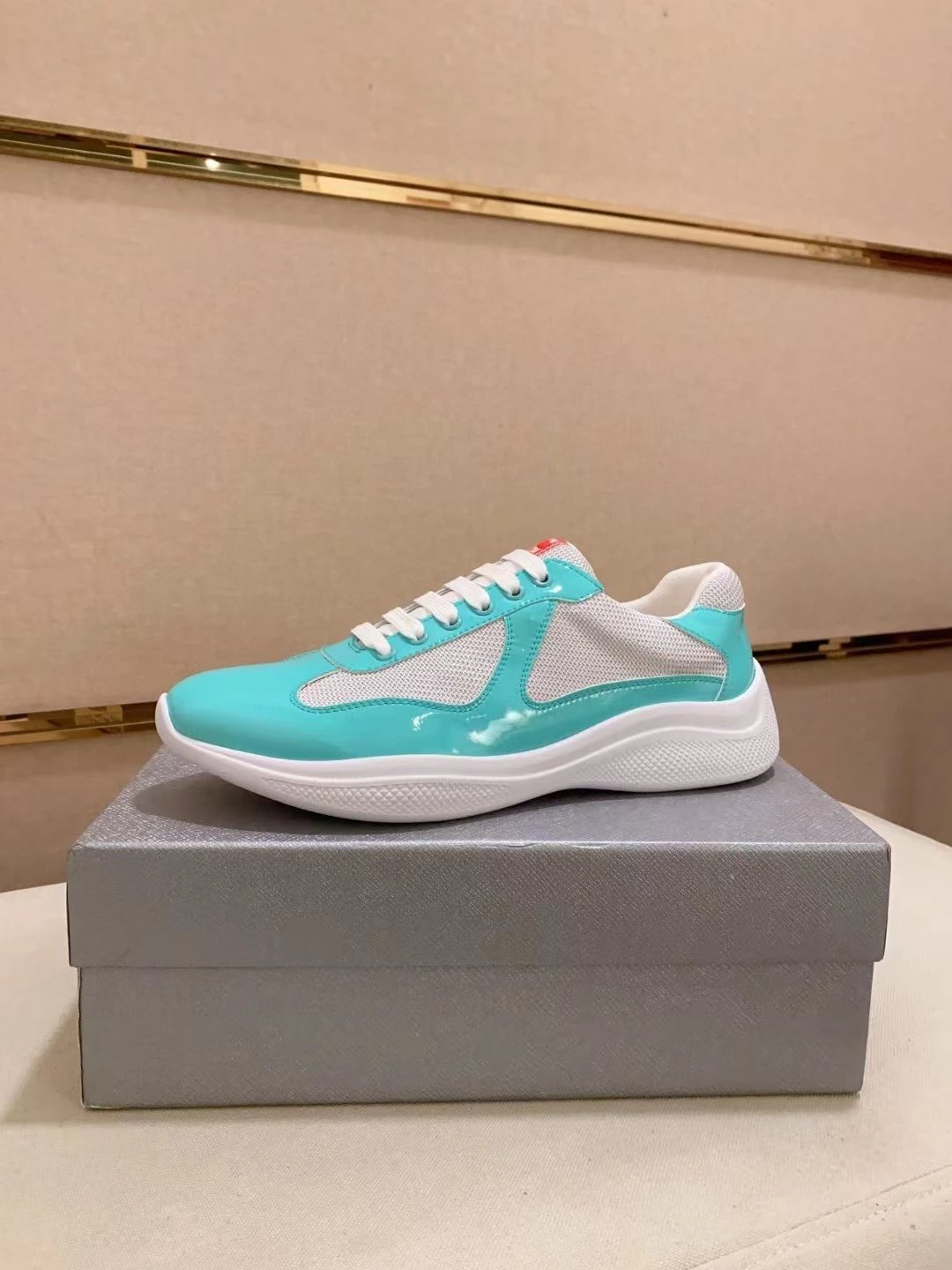 Prada Linea Rossa Runner White Gray Sneakers - 36