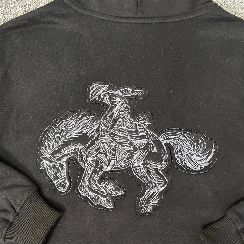 Design Embroidered Cherry Blossom Hoodie Gray - 18
