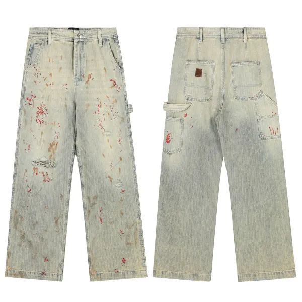 Design Distressed Patchwork Flared Jeans Black - 31