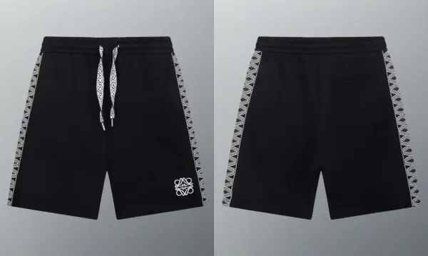 Loewe Anagram Tape Shorts Black - 1