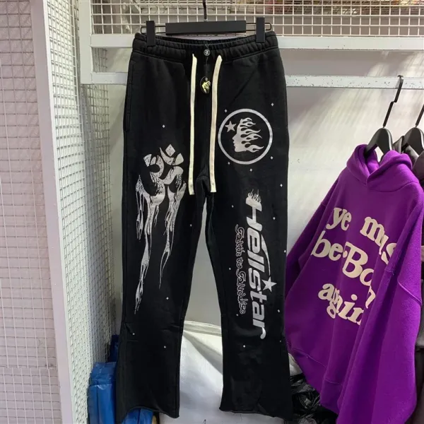 Hellstar Logo Print Sweatpants Blue - 11