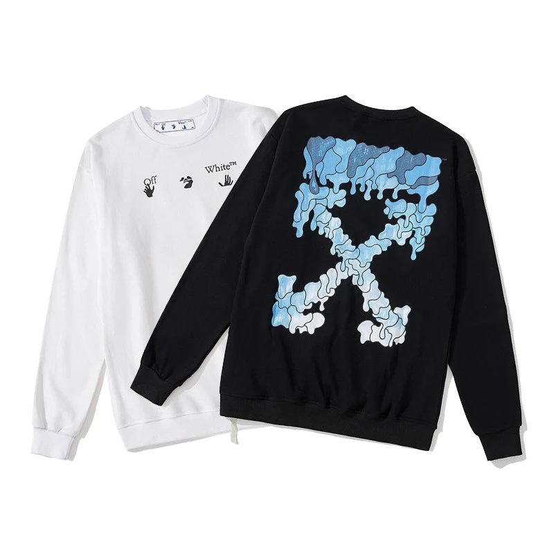 Off-White Diagonal Print Zip-Up Hoodie Black - 65