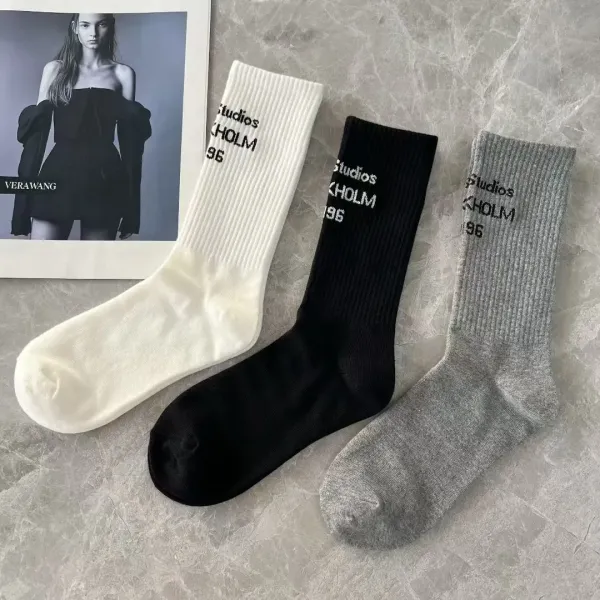 Design Holm Studios '96 Ribbed Crew Socks White Socks - 2