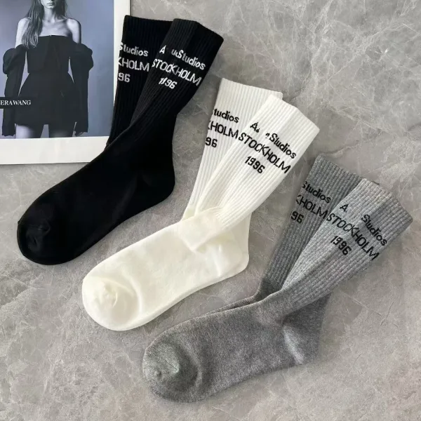Design Holm Studios '96 Ribbed Crew Socks White Socks - 5