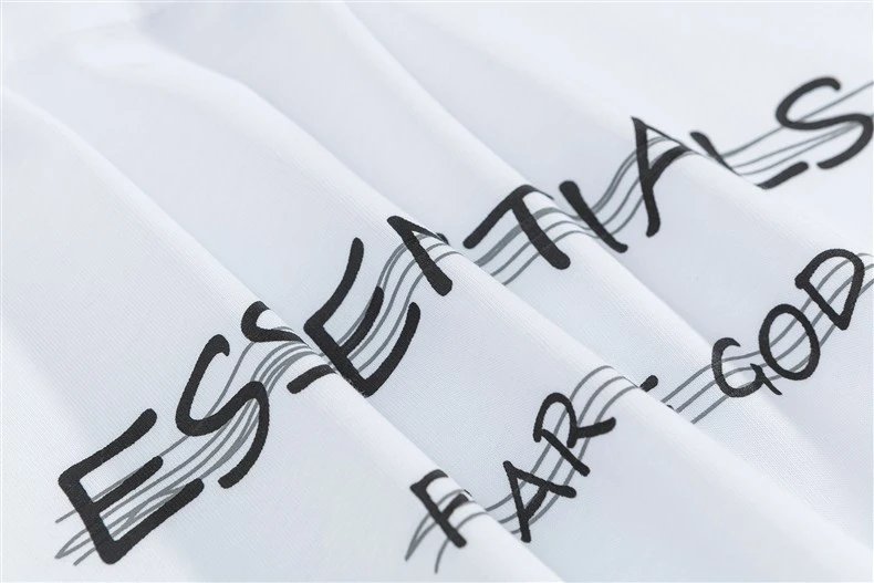 Design Letter E Graphic T-Shirt Beige T-Shirt - 19