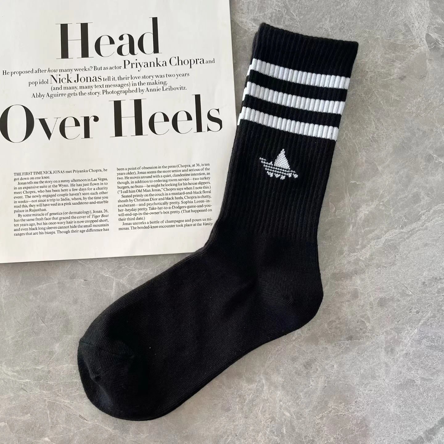 Adidas Originals Three-Stripe Crew Socks Navy with Burgundy - 16