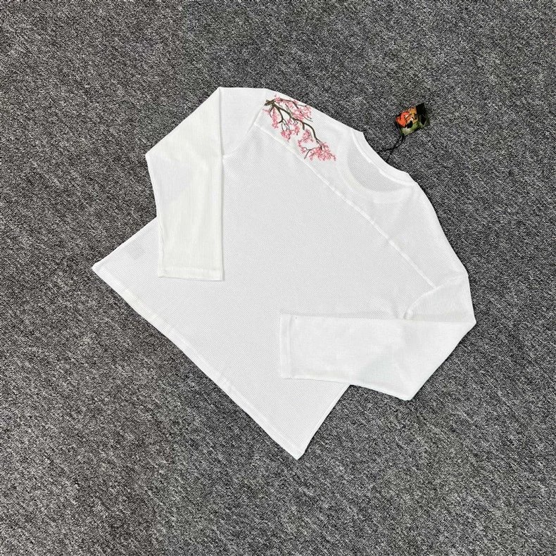 Design Embroidered Cherry Blossom Hoodie Gray - 13
