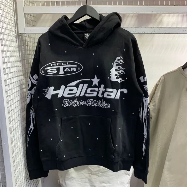 Hellstar Logo Print Sweatpants Blue - 10