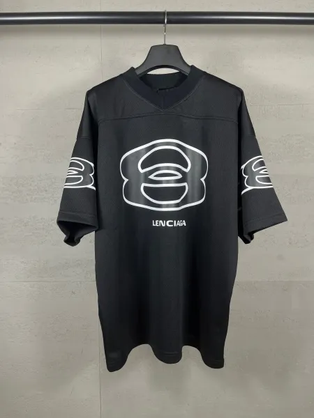 Balenciaga Logo Mesh Jersey Black - 1