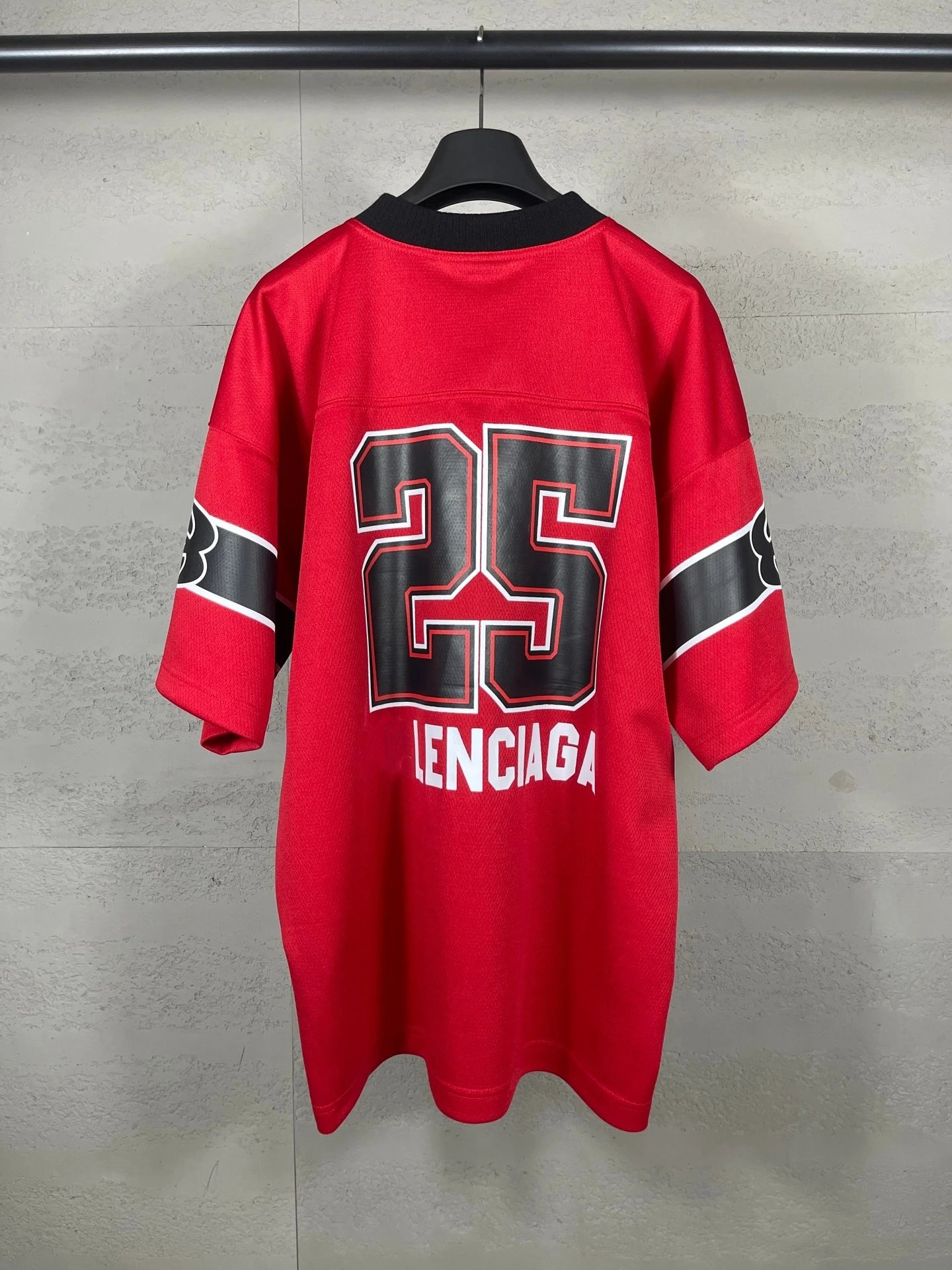Balenciaga Logo Jersey Red Sports Jersey - 9