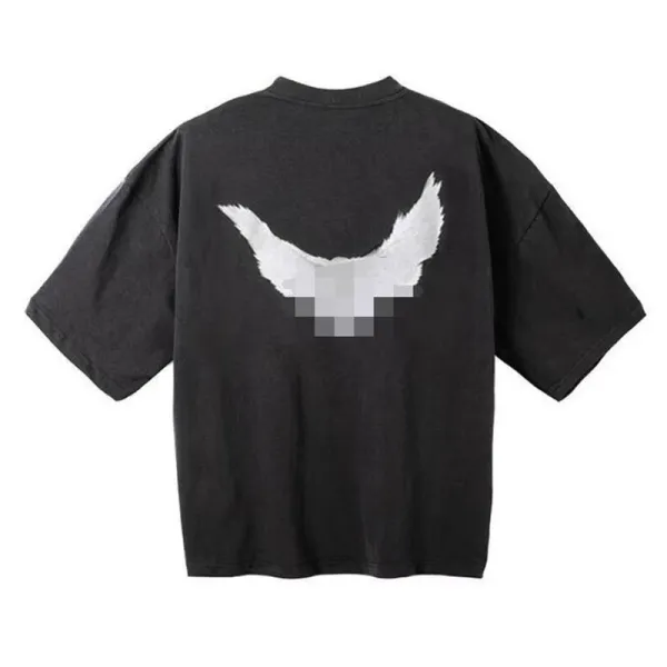 Design Wing Print Oversized T-Shirt Black - 1