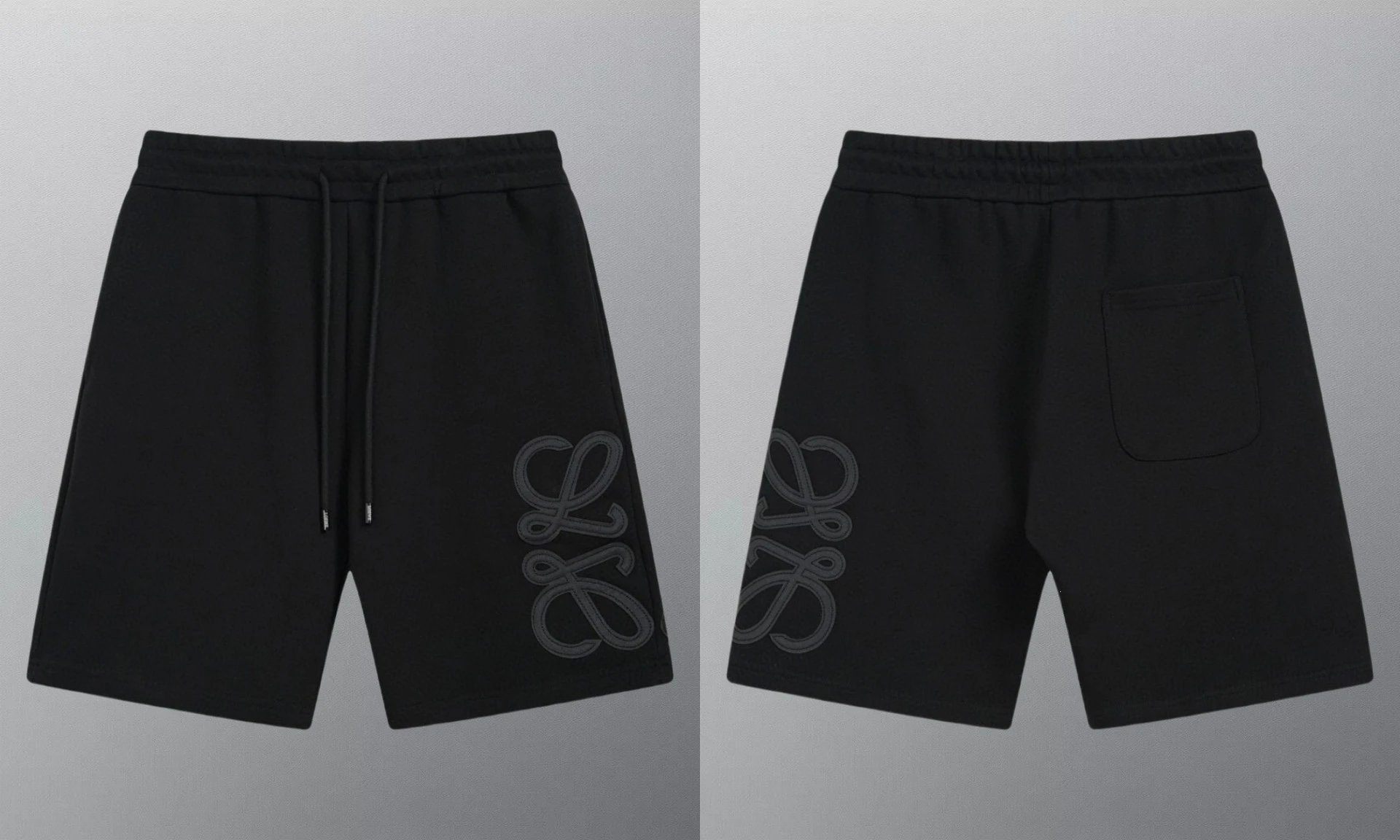 aeae Logo Embroidered Sweat Shorts Black