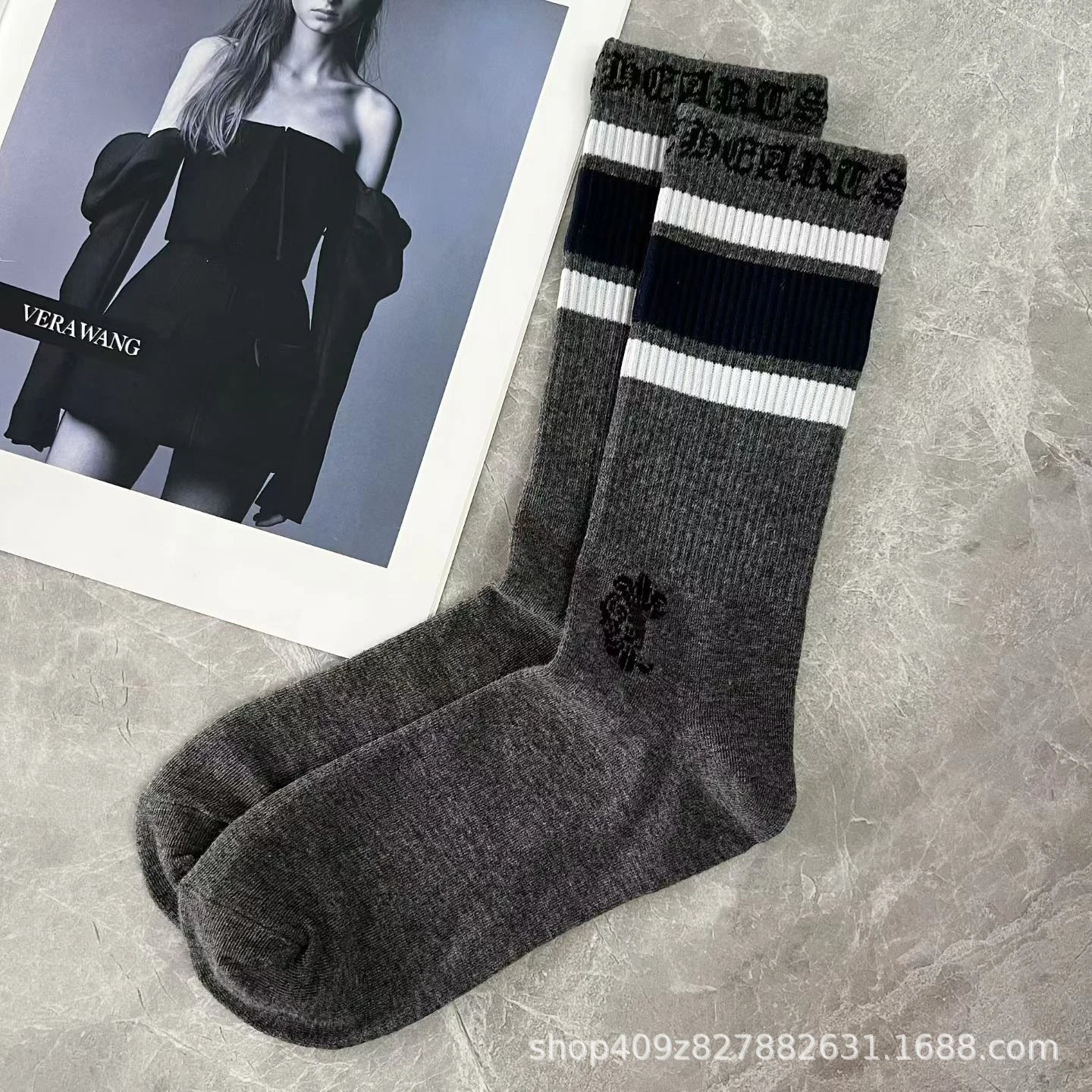 Design Marc Jacobs Striped Logo Socks Black Yellow Socks - 7