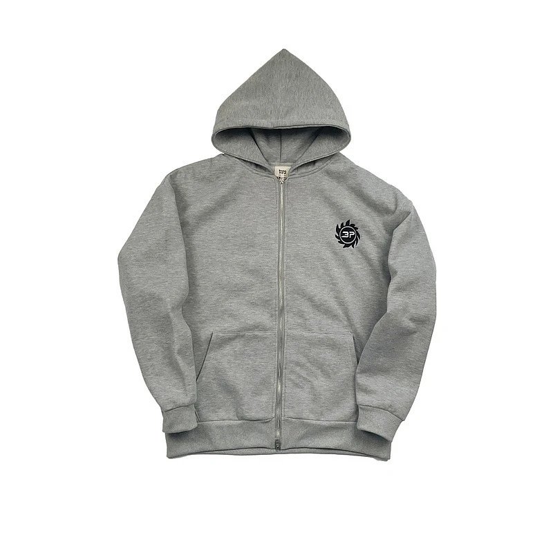 Design Zip-Up Hoodie Gray - 1
