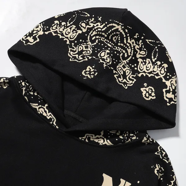 MMY Paisley Print Hoodie Beige - 4