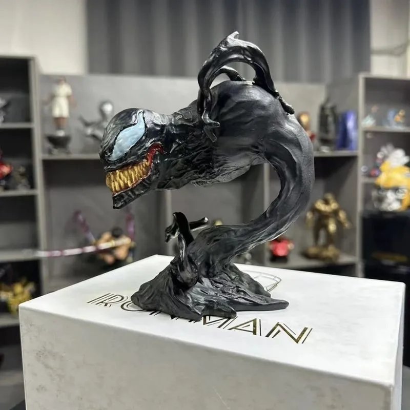 Design Venom Statue Collectible Black Figure on Iron Man Box Accessories - 2