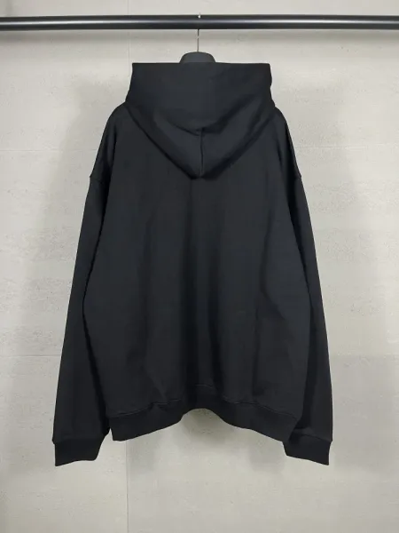 Balenciaga Logo Hoodie Black with White Stripe Sleeves - 17