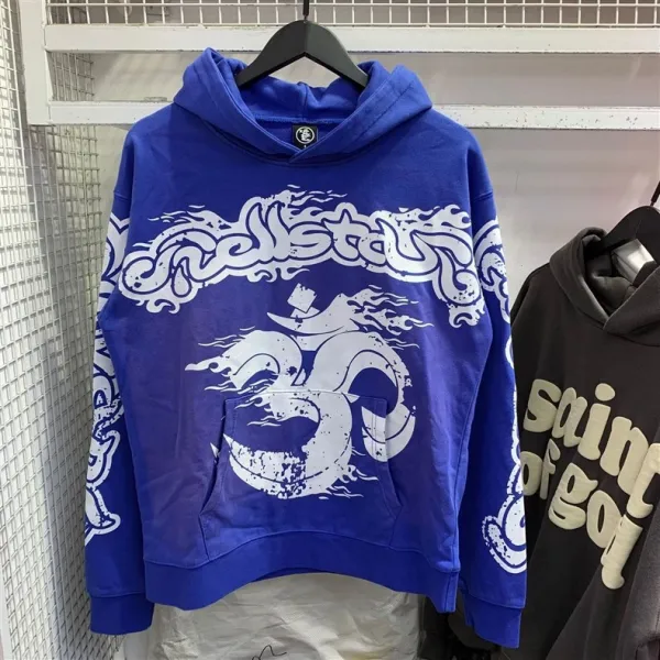 Hellstar Logo Print Sweatpants Blue - 8