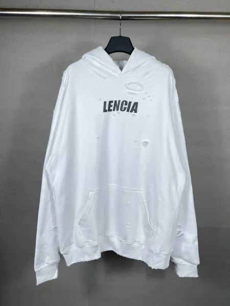 Design Lencia Distressed Logo Hoodie Beige Hoodie - 6