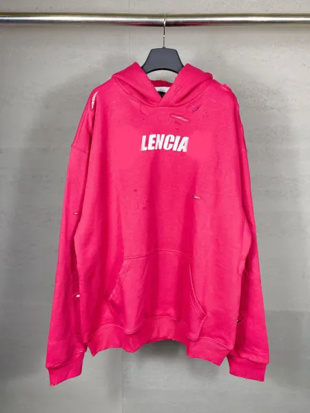Design Lencia Distressed Logo Hoodie Beige Hoodie - 14